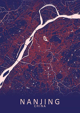 Nanjing China City Map