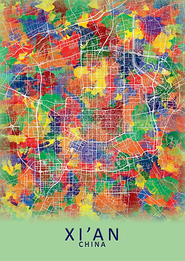 Xi an China City Map