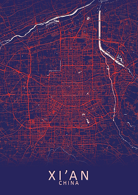 Xi an China City Map