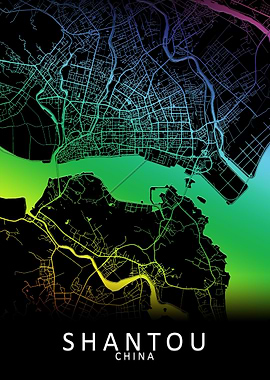 Shantou China City Map