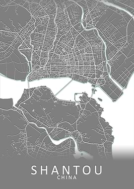 Shantou China City Map