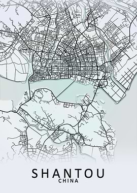 Shantou China City Map