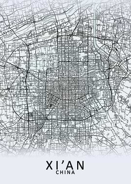 Xi an China City Map