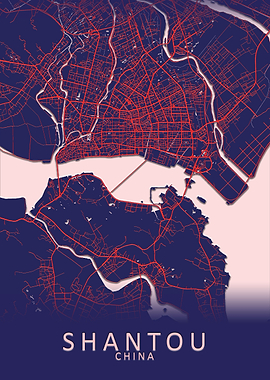 Shantou China City Map