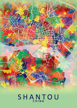 Shantou China City Map
