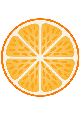Orange slice with peel