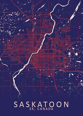 Saskatoon SK Canada Map