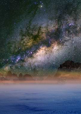Milky Way over the clouds