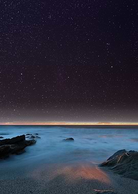 Night sky over the coast