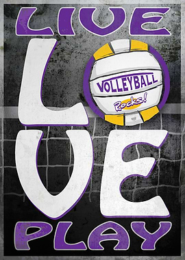 Love Purple Yellow Vball