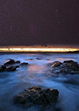 Night sky above the rocks