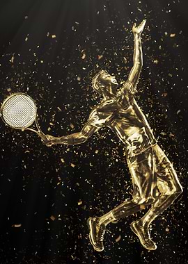 Gold Tennis Player