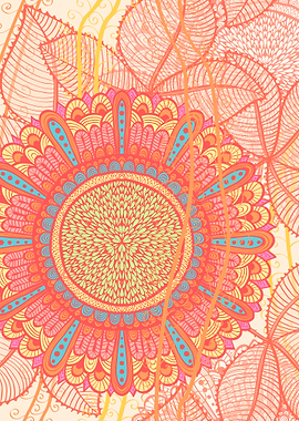 Hand Drawn Flral Mndala 06