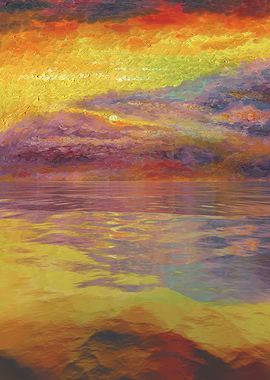 Sunset Over The Lake