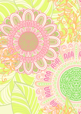 Hand Drawn Flral Mndala 07