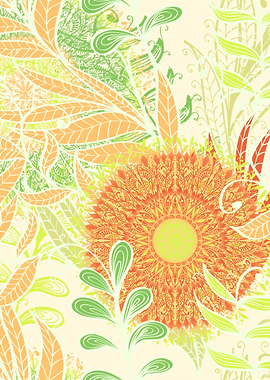 Hand Drawn Flral Mndala 04