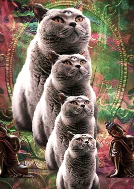 Cute Funny Buddha Cat