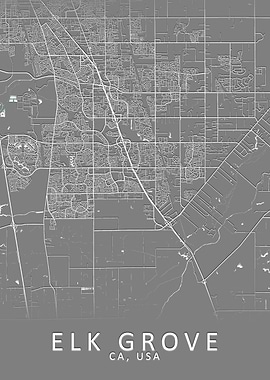 Elk Grove CA USA City Map