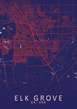 Elk Grove CA USA City Map