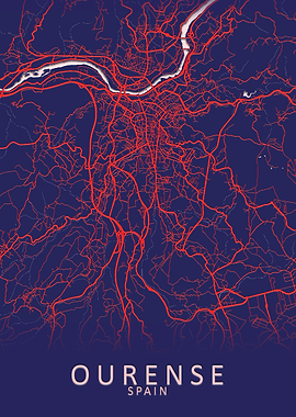 Ourense Spain City Map