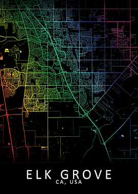 Elk Grove CA USA City Map