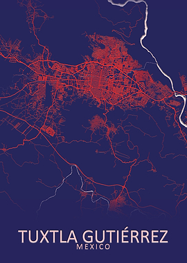 Tuxtla Gutierrez City Map