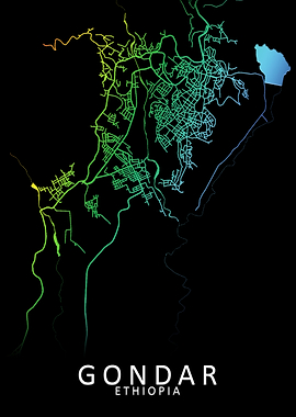 Gondar Ethiopia City Map