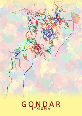 Gondar Ethiopia City Map
