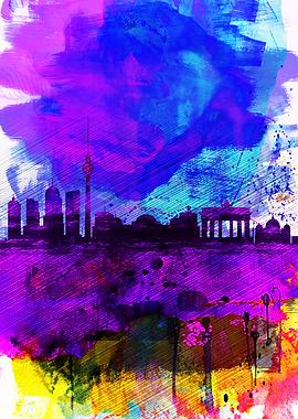 Berlin Watercolor Skyline