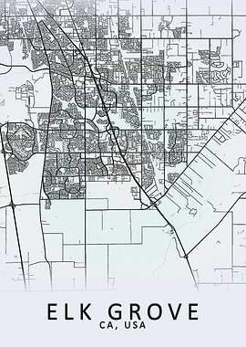Elk Grove CA USA City Map
