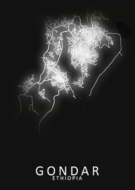 Gondar Ethiopia City Map