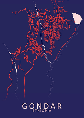 Gondar Ethiopia City Map