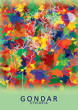 Gondar Ethiopia City Map