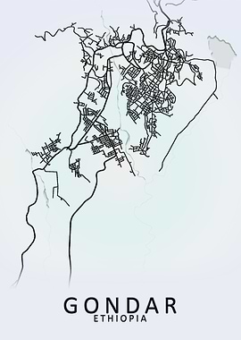 Gondar Ethiopia City Map
