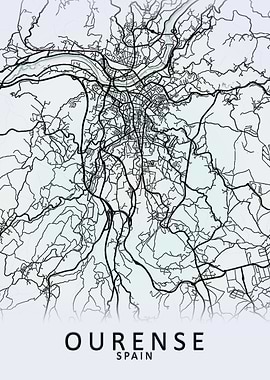 Ourense Spain City Map