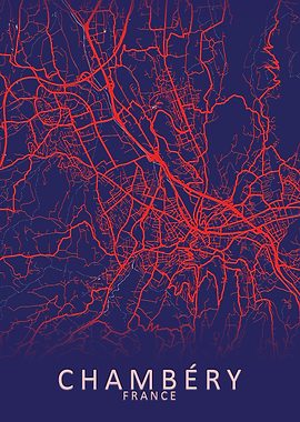 Chambery France City Map