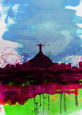 Rio Watercolor Skyline