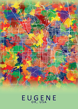 Eugene OR USA City Map