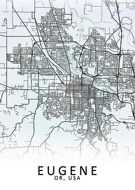 Eugene OR USA City Map