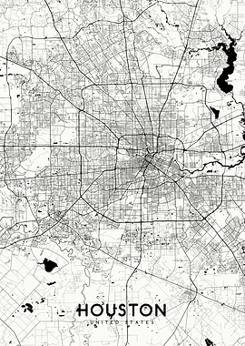 Houston map white