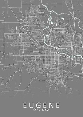 Eugene OR USA City Map