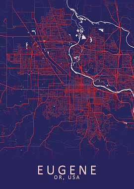 Eugene OR USA City Map