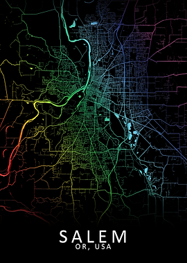 Salem OR USA City Map