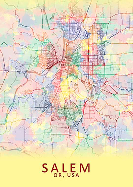 Salem OR USA City Map