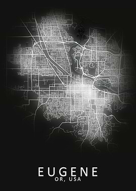 Eugene OR USA City Map