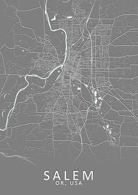 Salem OR USA City Map