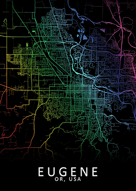 Eugene OR USA City Map