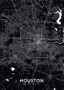 Houston map black