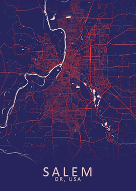 Salem OR USA City Map