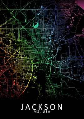 Jackson MS USA City Map